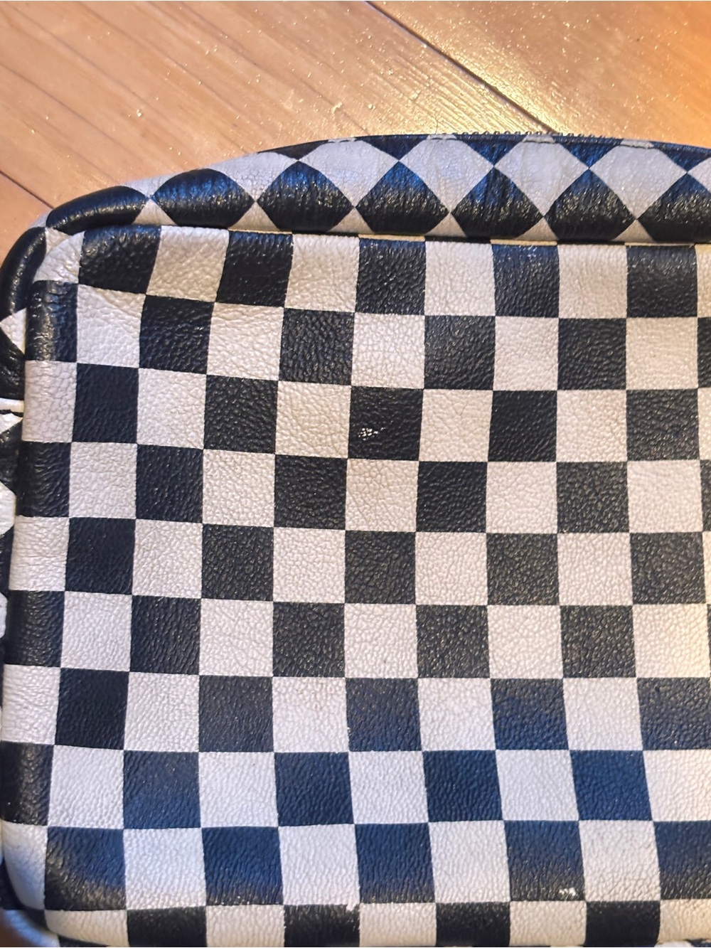 Clare V. Black & White Checker Leather Crossbody Bag - Picture 8 of 12